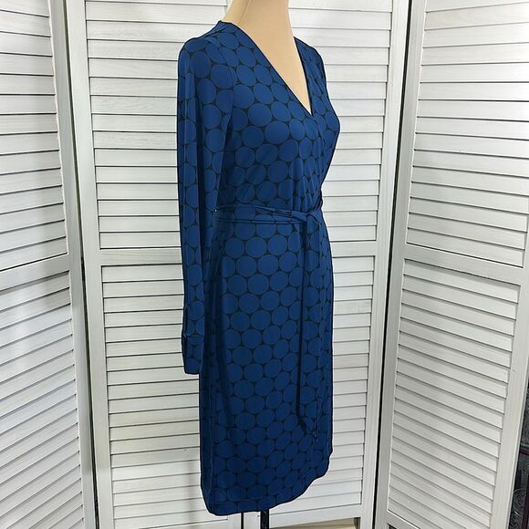 Ann Taylor Wrap Dress Size 6 Blue Jersey Knit NWOT - Picture 5 of 12